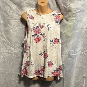Maurices Floral Tank Top - Pink and Cream
